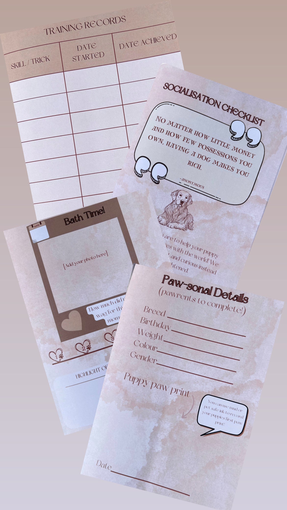 Boodle & Bark Puppy Journal | Memory & Milestone Tracker