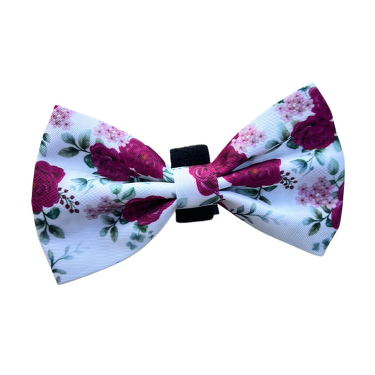 White Floral Bow