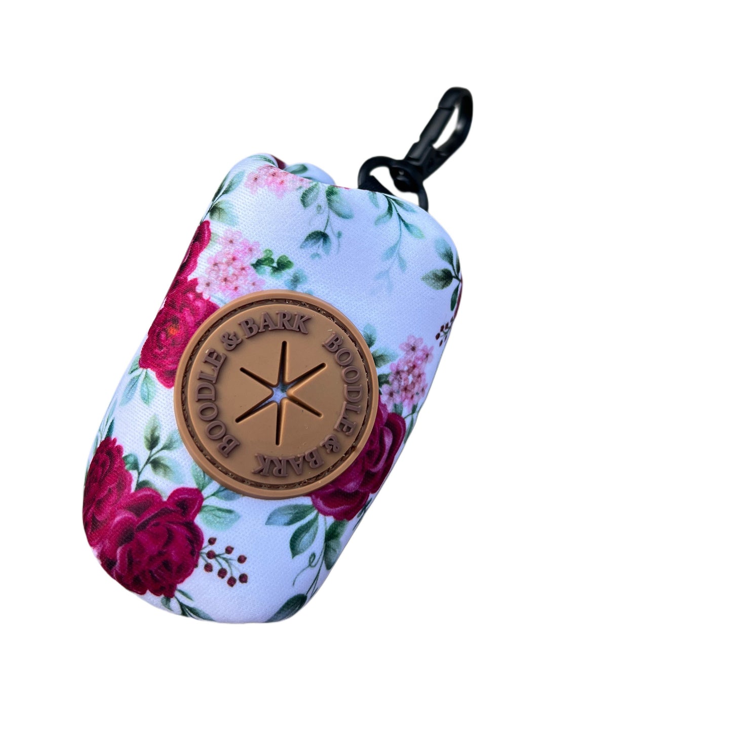 White Floral Poop Bag Holder